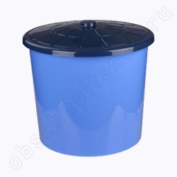 Бак для мусора 75 литров, пластиковый универсальный с крышкой 